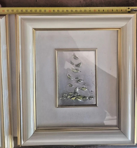Quadro argento 999 foglia oro - argento,