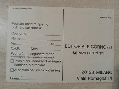 Editoriale corno cartolina - editoriale,