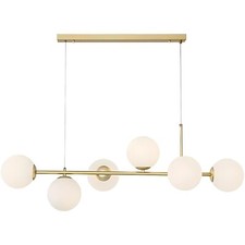 Lampadario a sospensione 6 sfere sfera colore bianco attacco g9 moderno