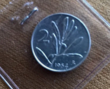 1954  REPUBBLICA  SPLENDIDA  UNA  MONETA da LIRE 2 NUOVA  OTTIMA da COLLEZIONE^
