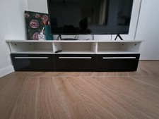 mobile porta tv moderno 140cmx40cmx34cm bianco e nero