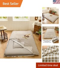 Floor Mattress Cover Gingham Checkered Futon Cover Guest Bed Japan Taupe Full