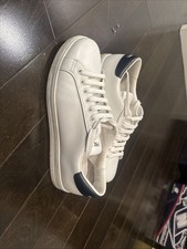 Prade Sneakers Uomo Taglia 9 Bianco Pelle Stringate Scarpe Basse Casual