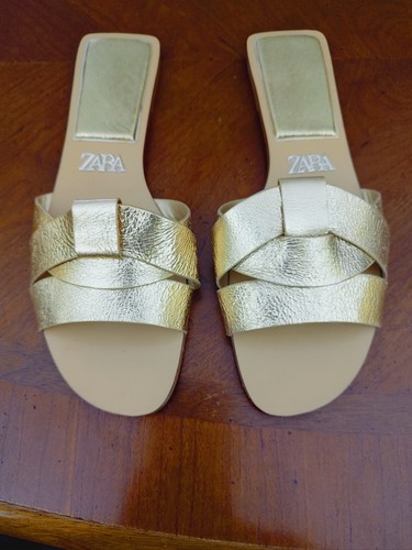 Nice preown zara sandals gold - nice, gold-