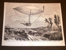 Rarissima Aeronave del Professore Cordenons nel 1875 Con l'asse verso l'alto