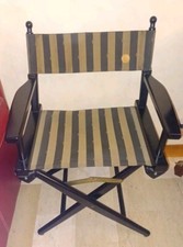 FENDI ROMA POLTRONA REGISTA LACCATA NERA E TELA FENDI ORIGINALE ANNI 80