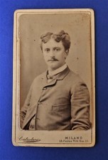 Foto epoca CDV Fotografo Calzolari Milano Successo a Duroni Ritratto maschile 
