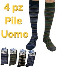 4 Paia Calze pile lunghe Uomo