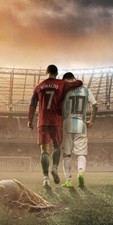 CRISTIANO RONALDO / LIONEL MESSI - MINI POSTER LOCANDINA QUADRO 10X25 CM
