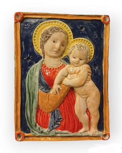 Madonna terracotta dipinta - madonna,