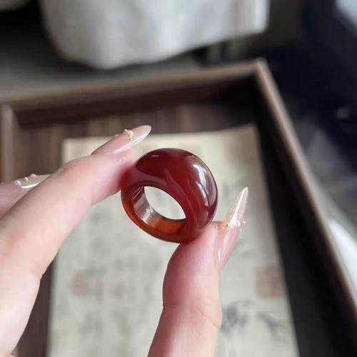 Anello calcedonio rosso - calcedonio,