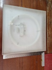 Plafoniera quadrata in plastica vintage con neon