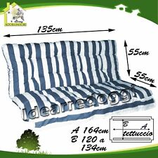 Cuscino per Dondolo truciolo 3 Posti 135 Cm Bianco/Blu