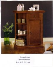 PORTA TELEFONO IN LEGNO NOCE A 1 PORTA E 1 CASSETTO ARREDO CASA