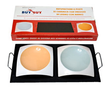 SET APERITIVO ANTIPASTIERA_VASSOIO LEGNO E MANICI ACCIAIO_2 COPPETTE CERAMICA