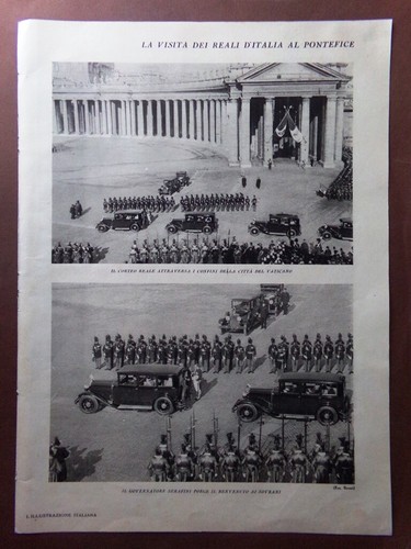 Stampa del 1929 - visita, corteo