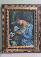 QUADRO DAMA DIPINTO OLIO SU