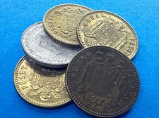 LOTTO 5 SET MONETE SPAGNA SPAGNOLE PTAS PESETA PESETAS CTS CAUDILLO COLLEZIONE 