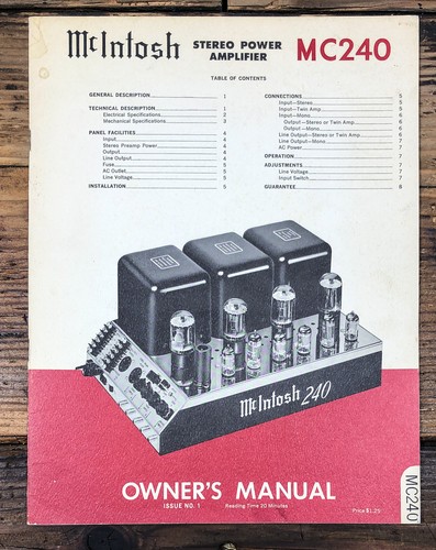 Amplificatore mcintosh 240 - amplificatore, mc-240