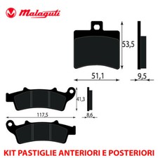 KIT PASTIGLIE FRENO ANTERIORI E POSTERIORI MALAGUTI MADISON K 400 2002