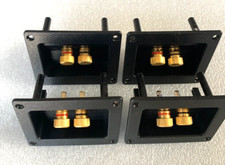 4 x Terminale altoparlante, versione a incasso, quadrato, 2 poli casse acustiche