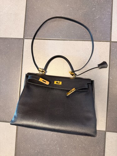 Borsa hermès kelly pelle nera - hermès,