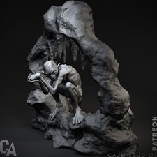 Gollum fan art Lord of the Ring resin kit model da assemblare e dipingere
