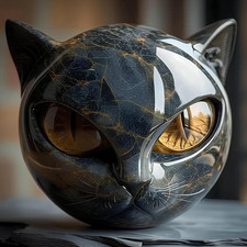 Scultura Di Gatto Nero
