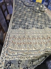 Antico Tessuto Indiano Lavorato A Mano Scampolo 2 M X 1 M