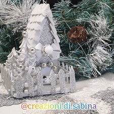 Casetta Di Natale Fatta A Mano In Gomma Eva /Decorazioni Natalizie 