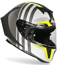 CASCO INTEGRALE FIBRA AIROH GP 550 SKYLINE GREY YELLOW FLUO MATT  TG L