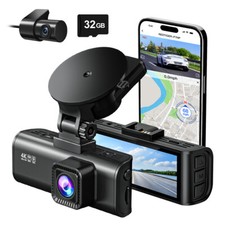REDTIGER Dash Camera 4K Dash Cam Anteriore e Posteriore Integrato WiFi e GPS, Controllo App