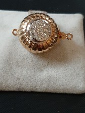 Chiusura fermaglio per collana bracciale 1 filo in metallo dorato e strass