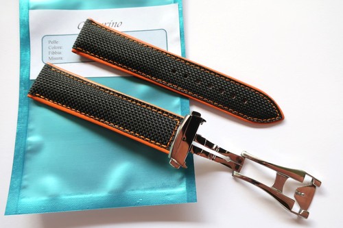 Black orange leather - black, canvas