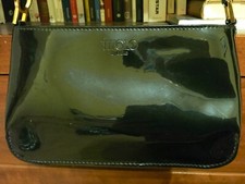 Borsa donna Titolo by Basile di vernice nera a spalla e a mano