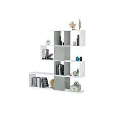 KIT LIBRERIA ZIG ZAG 145X28X145 BIANCO CEMENTO