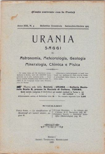 Urania rivista 1923 - rivista,, 1923,