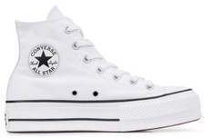CONVERSE SNEAKER DONNA PLATFORM ALTA CHUCK TAYLOR ALL STAR 560846c BIANCO