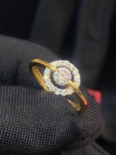 Pave 1/2 Cts Rotondo Brillante Diamanti Solitario Fidanzamento Anello In 14K Oro