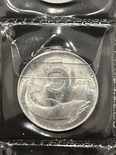 Monete Repubblica 5 Lire FDC 1969 con 1 rovesciato della data