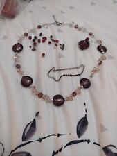 Parure donna Così Composta:  Collana Con Pietre E Pietruzze In Resina Con Due...