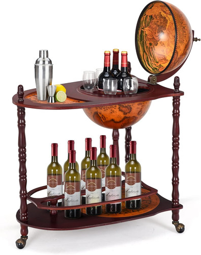 Mappamondo bar con ruote - con,