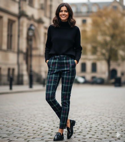 Pantaloni donna tartan