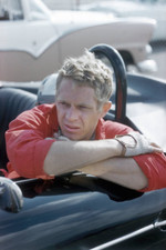 Steve McQueen in his Porsche Speedster at the Riverside Race - 1959 4x6 Photo