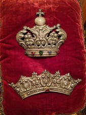 STELLARIO CORONA RAGGIERA RELIQUIARIO ARGENTO XIX STATUA TRONETTO CALICE AUREOLA