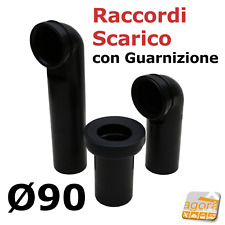 RACCORDI SCARICO CURVA VASI SOSPESI D90XL27,5/40 MANICOTTO PROLUNGA D90XL18 NERO