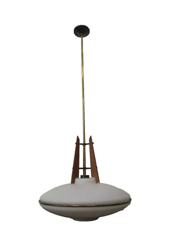Lampadario vetro opalino - in,
