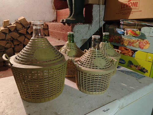 Damigiane vetro con cesta - damigiane, in