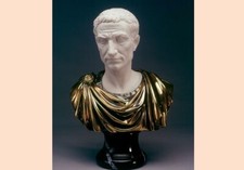 Scultura classica Busto di Caio Giulio Cesare cm 45 in polvere di alabastro