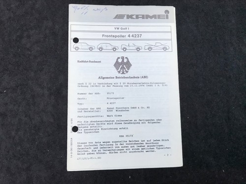 Omologazione kamei spoiler - omologazione,